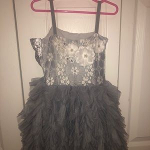 Girls Ruffled Gray dress